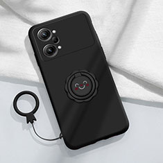 Oppo K10 Pro 5G用極薄ソフトケース シリコンケース 耐衝撃 全面保護 アンド指輪 マグネット式 バンパー S01 Oppo ブラック