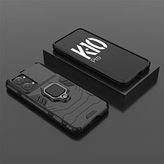 Oppo K10 Pro 5G用ハイブリットバンパーケース プラスチック アンド指輪 マグネット式 S02 Oppo ブラック