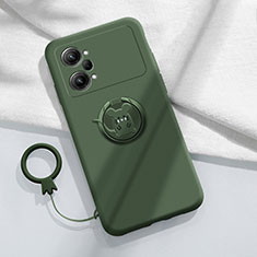 Oppo K10 Pro 5G用極薄ソフトケース シリコンケース 耐衝撃 全面保護 アンド指輪 マグネット式 バンパー S02 Oppo モスグリー