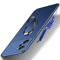 Oppo K10 Pro 5G用ハードケース プラスチック 質感もマット アンド指輪 マグネット式 Oppo ネイビー