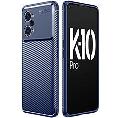 Oppo K10 Pro 5G用シリコンケース ソフトタッチラバー ツイル カバー Oppo ネイビー
