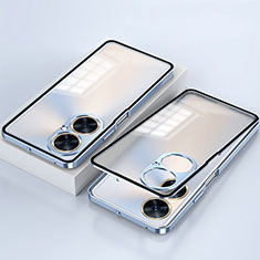 Oppo K11x 5G用ケース 高級感 手触り良い アルミメタル 製の金属製 360度 フルカバーバンパー 鏡面 カバー Oppo ネイビー