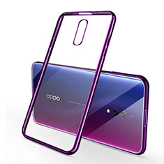 Oppo K3用極薄ソフトケース シリコンケース 耐衝撃 全面保護 クリア透明 H02 Oppo パープル