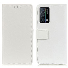 Oppo K9 5G用手帳型 レザーケース スタンド カバー M08L Oppo ホワイト