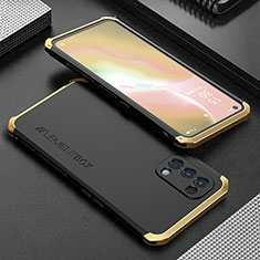 Oppo K9 5G用360度 フルカバー ケース 高級感 手触り良い アルミメタル 製の金属製 Oppo ゴールド・ブラック