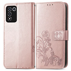 Oppo K9S 5G用手帳型 レザーケース スタンド 花 カバー Oppo ピンク