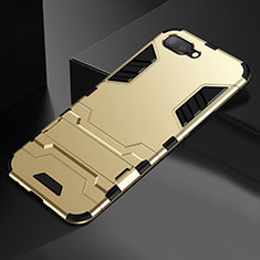 Oppo R15X用ハイブリットバンパーケース スタンド プラスチック 兼シリコーン カバー A01 Oppo ゴールド