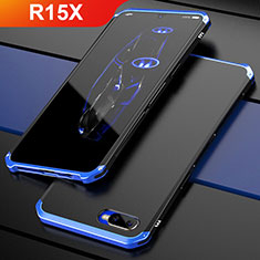 Oppo R15X用ケース 高級感 手触り良い メタル兼プラスチック バンパー M01 Oppo ネイビー・ブラック