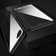 Oppo R17 Neo用ケース 高級感 手触り良い アルミメタル 製の金属製 360度 フルカバーバンパー 鏡面 カバー T06 Oppo ブラック