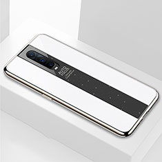 Oppo R17 Pro用ハイブリットバンパーケース プラスチック 鏡面 カバー T03 Oppo ホワイト