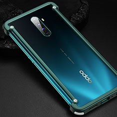 Oppo Reno Ace用ケース 高級感 手触り良い アルミメタル 製の金属製 バンパー カバー Oppo グリーン