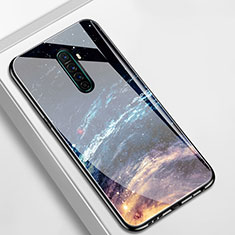 Oppo Reno Ace用ハイブリットバンパーケース プラスチック パターン 鏡面 カバー S01 Oppo ブラウン