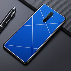 Oppo Reno Ace用ケース 高級感 手触り良い アルミメタル 製の金属製 カバー M01 Oppo ネイビー