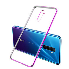 Oppo Reno Ace用極薄ソフトケース シリコンケース 耐衝撃 全面保護 クリア透明 H02 Oppo パープル