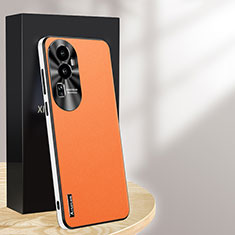 Oppo Reno10 Pro+ Plus 5G用ケース 高級感 手触り良いレザー柄 AT1 Oppo オレンジ