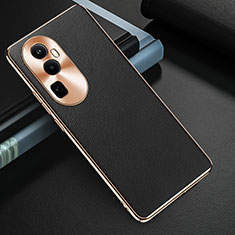 Oppo Reno10 Pro+ Plus 5G用ケース 高級感 手触り良いレザー柄 GS3 Oppo ブラック