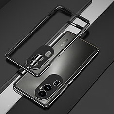 Oppo Reno10 Pro+ Plus 5G用ケース 高級感 手触り良い アルミメタル 製の金属製 バンパー カバー JZ1 Oppo シルバー・ブラック