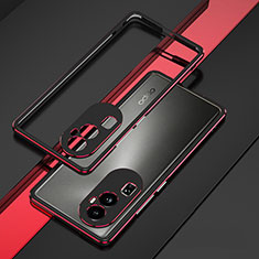 Oppo Reno10 Pro+ Plus 5G用ケース 高級感 手触り良い アルミメタル 製の金属製 バンパー カバー JZ1 Oppo レッド・ブラック