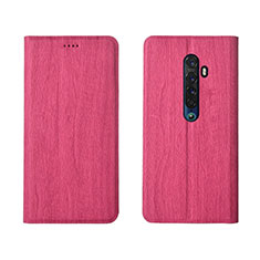 Oppo Reno2用手帳型 レザーケース スタンド カバー L02 Oppo ローズレッド