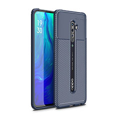 Oppo Reno2用シリコンケース ソフトタッチラバー ツイル カバー Oppo ネイビー