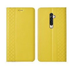 Oppo Reno2用手帳型 レザーケース スタンド カバー L01 Oppo イエロー