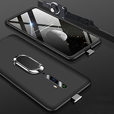 Oppo Reno2 Z用ハードケース プラスチック 質感もマット 前面と背面 360度 フルカバー アンド指輪 Oppo ブラック