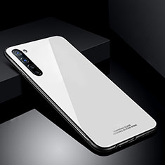 Oppo Reno3用ハイブリットバンパーケース プラスチック 鏡面 カバー T01 Oppo ホワイト