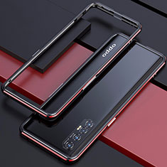 Oppo Reno3 Pro用ケース 高級感 手触り良い アルミメタル 製の金属製 バンパー カバー Oppo レッド