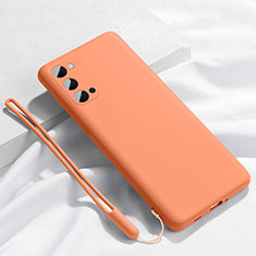 Oppo Reno4 5G用360度 フルカバー極薄ソフトケース シリコンケース 耐衝撃 全面保護 バンパー C02 Oppo オレンジ