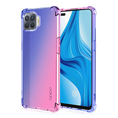 Oppo Reno4 F用極薄ソフトケース グラデーション 勾配色 クリア透明 G01 Oppo ネイビー