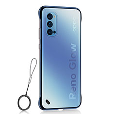 Oppo Reno4 Pro 5G用ハードカバー クリスタル クリア透明 H02 Oppo ネイビー