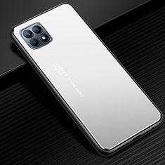 Oppo Reno4 SE 5G用ケース 高級感 手触り良い アルミメタル 製の金属製 カバー Oppo シルバー