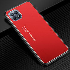 Oppo Reno4 SE 5G用ケース 高級感 手触り良い アルミメタル 製の金属製 カバー Oppo レッド