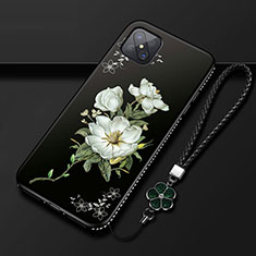 Oppo Reno4 Z 5G用シリコンケース ソフトタッチラバー 花 カバー S01 Oppo ホワイト