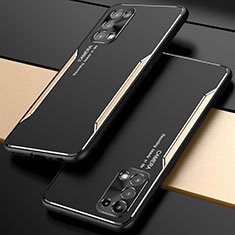 Oppo Reno5 5G用ケース 高級感 手触り良い アルミメタル 製の金属製 カバー M01 Oppo ゴールド