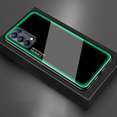 Oppo Reno5 5G用ハイブリットバンパーケース プラスチック 鏡面 カバー M01 Oppo グリーン