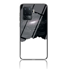 Oppo Reno5 F用ハイブリットバンパーケース プラスチック パターン 鏡面 カバー LS4 Oppo ブラック