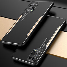 Oppo Reno5 Pro 5G用ケース 高級感 手触り良い アルミメタル 製の金属製 カバー M01 Oppo ゴールド