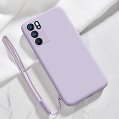 Oppo Reno6 5G用360度 フルカバー極薄ソフトケース シリコンケース 耐衝撃 全面保護 バンパー S03 Oppo ラベンダー