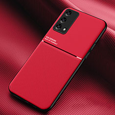 Oppo Reno6 Lite用極薄ソフトケース シリコンケース 耐衝撃 全面保護 マグネット式 バンパー Oppo レッド