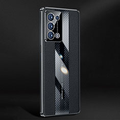 Oppo Reno6 Pro 5G用ケース 高級感 手触り良いレザー柄 JB3 Oppo ブラック