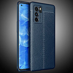 Oppo Reno6 Pro 5G India用シリコンケース ソフトタッチラバー レザー柄 カバー S02 Oppo ネイビー