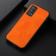 Oppo Reno6 Pro+ Plus 5G用ケース 高級感 手触り良いレザー柄 B06H Oppo オレンジ