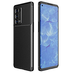 Oppo Reno6 Pro+ Plus 5G用シリコンケース ソフトタッチラバー ツイル カバー Oppo ブラック