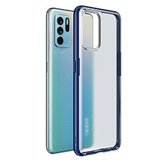 Oppo Reno6 Z 5G用ハイブリットバンパーケース クリア透明 プラスチック カバー W01L Oppo ネイビー