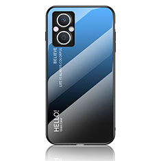 Oppo Reno7 Lite 5G用ハイブリットバンパーケース プラスチック 鏡面 虹 グラデーション 勾配色 カバー LS1 Oppo ネイビー