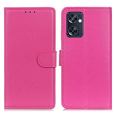 Oppo Reno7 SE 5G用手帳型 レザーケース スタンド カバー A03D Oppo ローズレッド