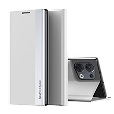 Oppo Reno8 5G用手帳型 レザーケース スタンド カバー L02 Oppo ホワイト