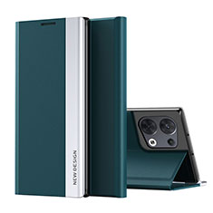Oppo Reno8 5G用手帳型 レザーケース スタンド カバー L02 Oppo グリーン