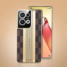 Oppo Reno8 5G用ケース 高級感 手触り良いレザー柄 JB4 Oppo ブラウン